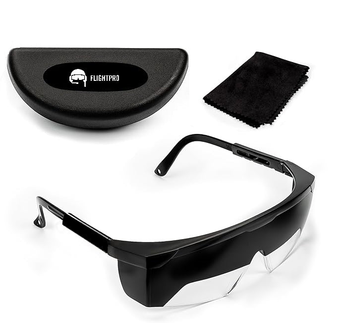 FOGGLES IFR Flight Training Glasses - Pilot Training & Simulating IMC, Adjustable Temples for Comfort, Hard Case