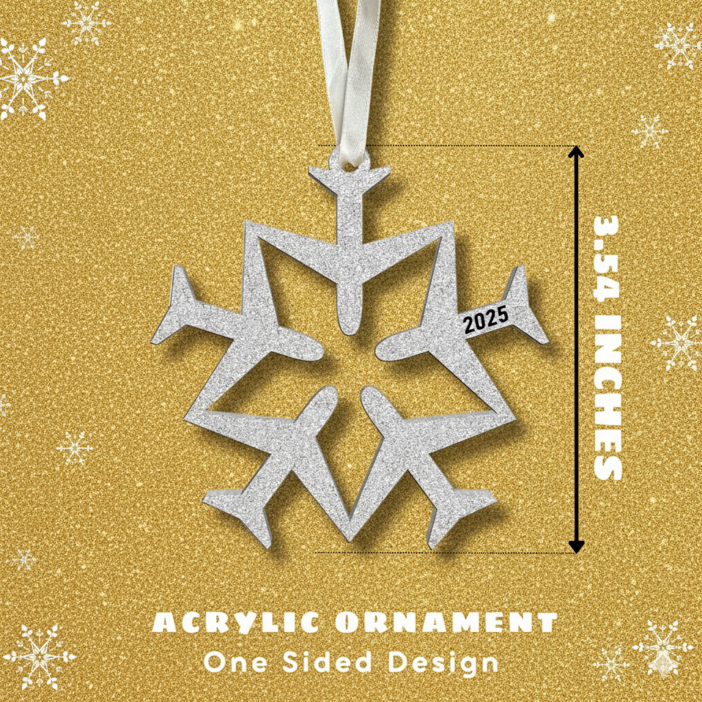 2025 Airplane Christmas Ornament – Acrylic Aviation Decor for Tree – Unique Pilot, Flight Attendant, & Travel Lover Gifts – Stocking Stuffer