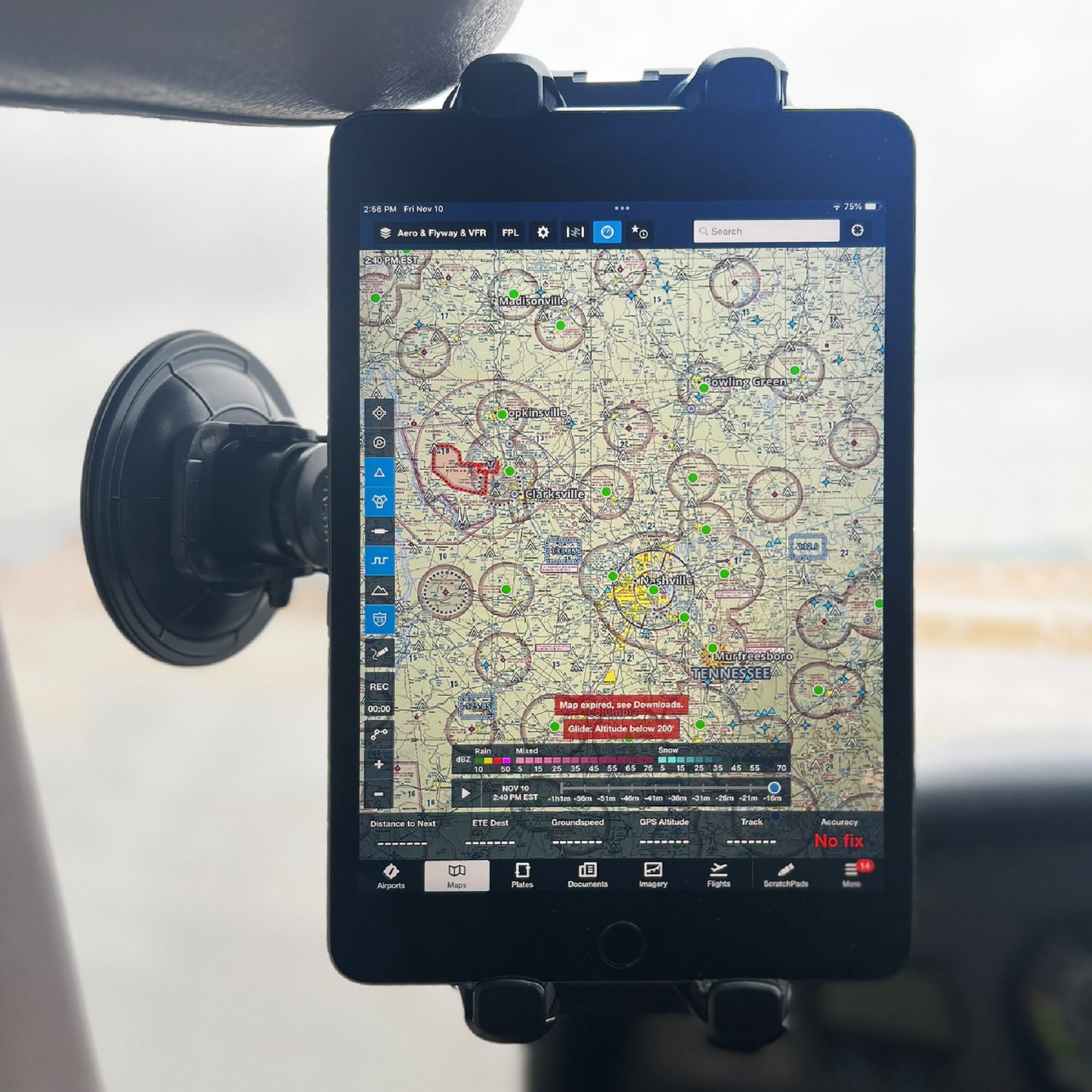 FlightPro ProAviator Suction Cup Mount - Curved Arm - Supports Multi Angle Display - for Pilots, General Aviation