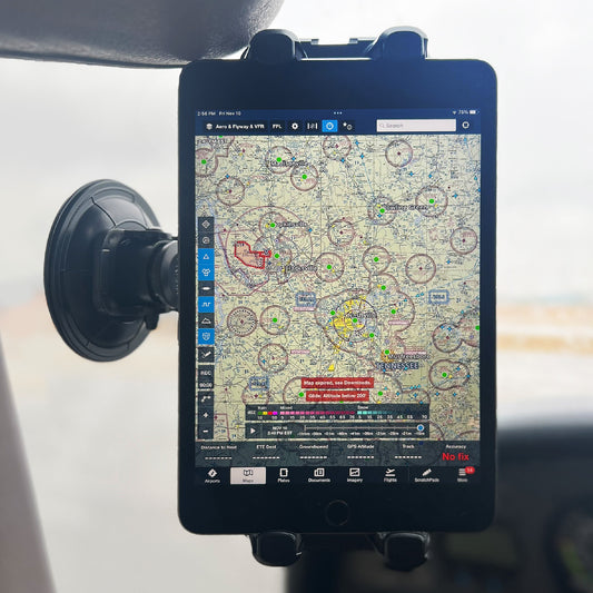 FlightPro ProAviator Suction Cup Mount - Curved Arm - Supports Multi Angle Display - for Pilots, General Aviation