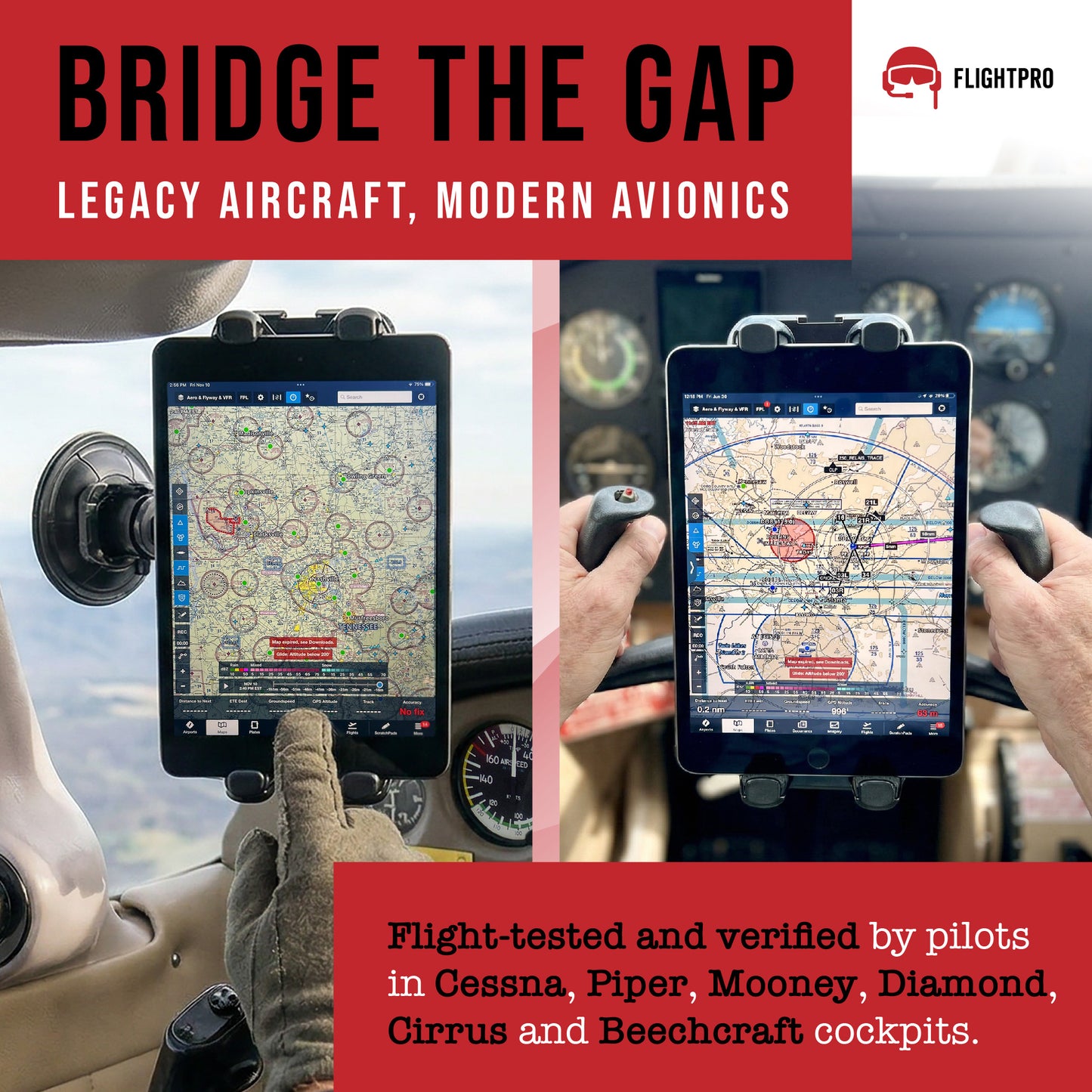ProAviator Cockpit Yoke Mount and Suction Cup Set | Multi-Device Tablet & Phone Holder