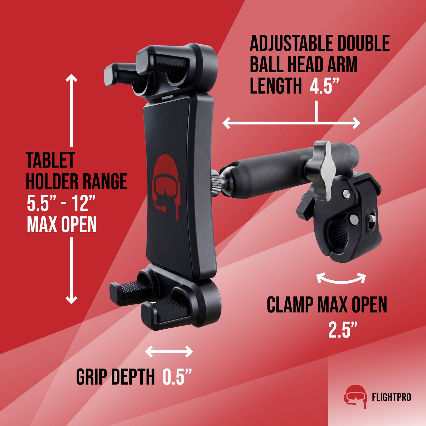 FlightPro ProAviator Yoke Mount for iPad Pro 12.9", iPad Mini & Phones