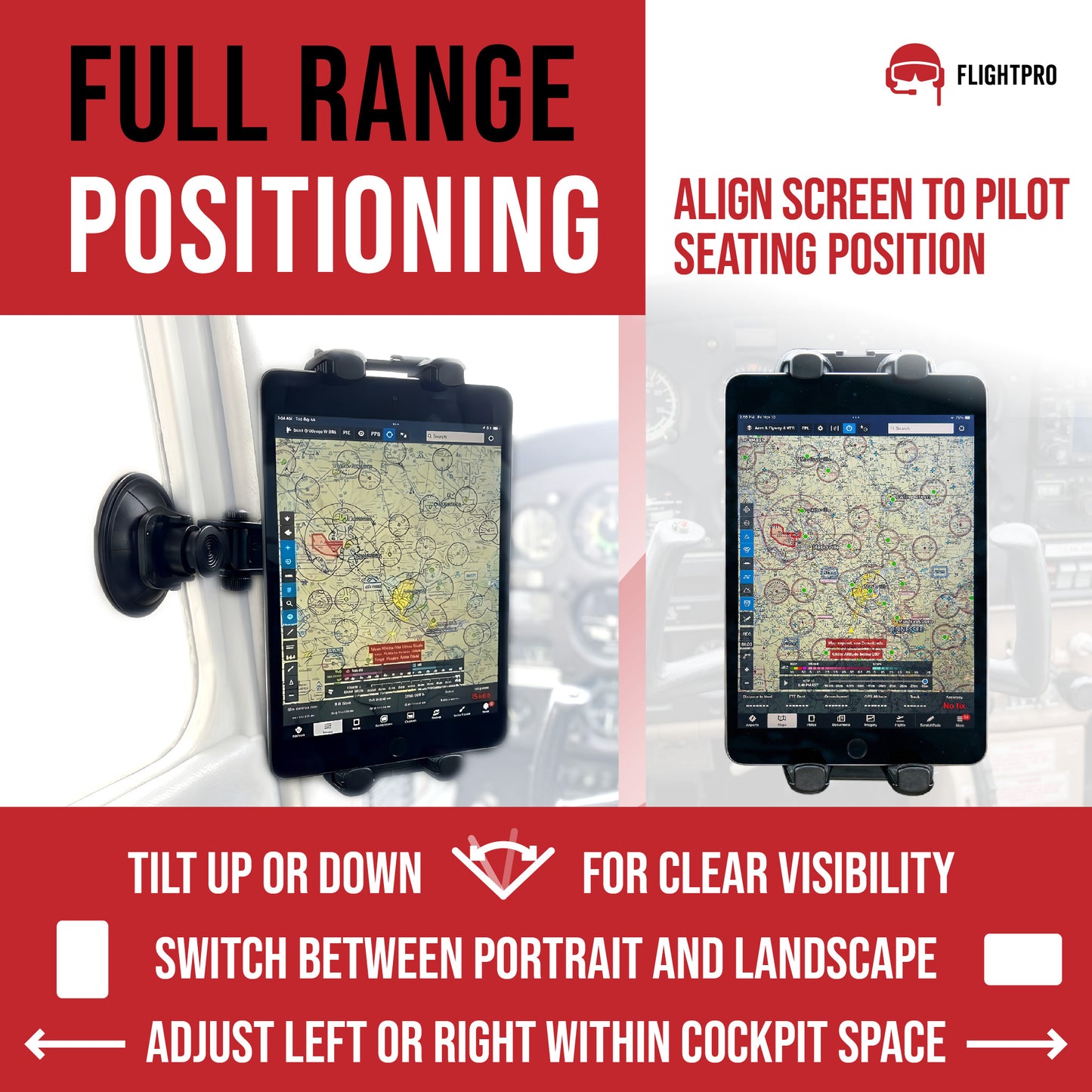ProAviator Cockpit Yoke Mount and Suction Cup Set | Multi-Device Tablet & Phone Holder