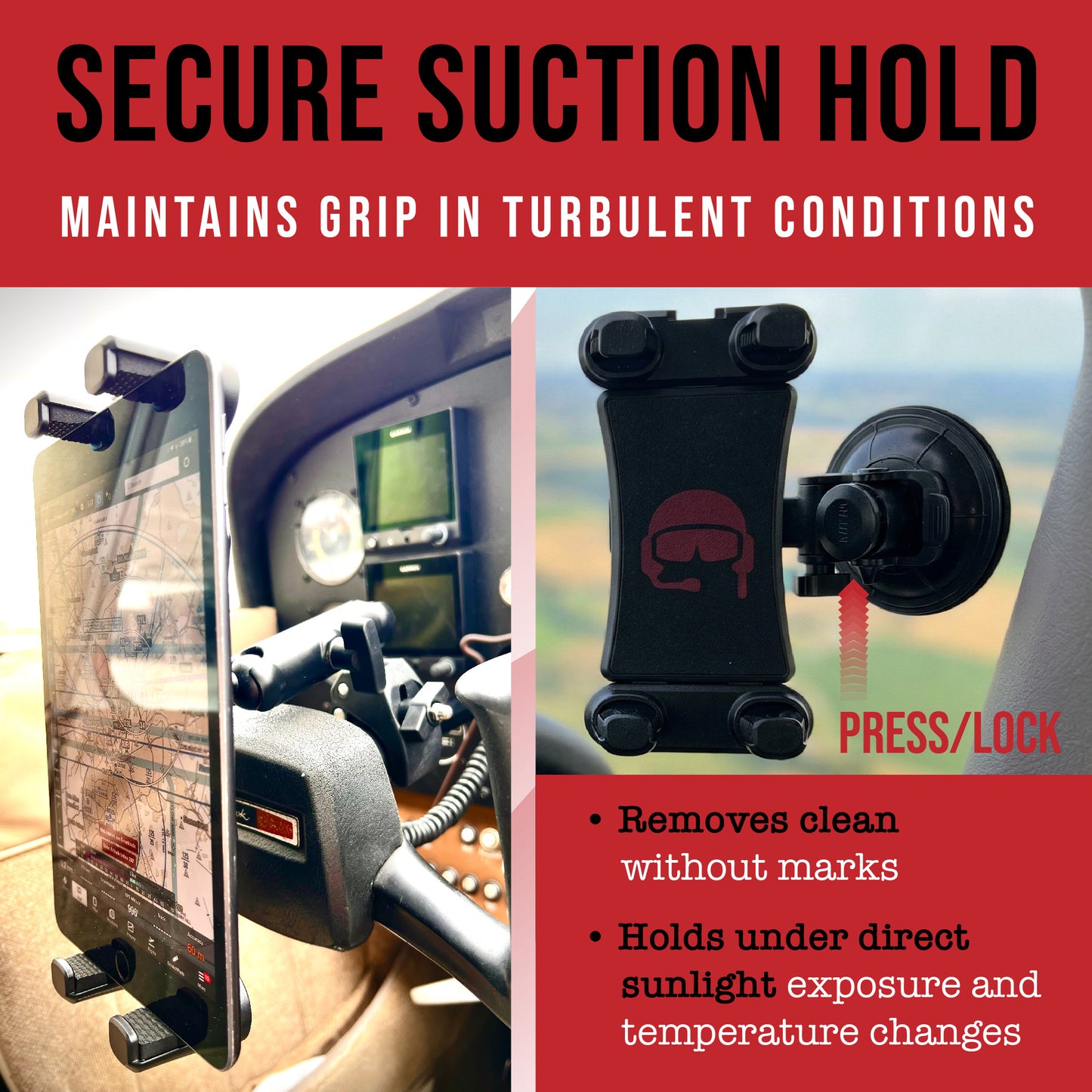 ProAviator Cockpit Yoke Mount and Suction Cup Set | Multi-Device Tablet & Phone Holder