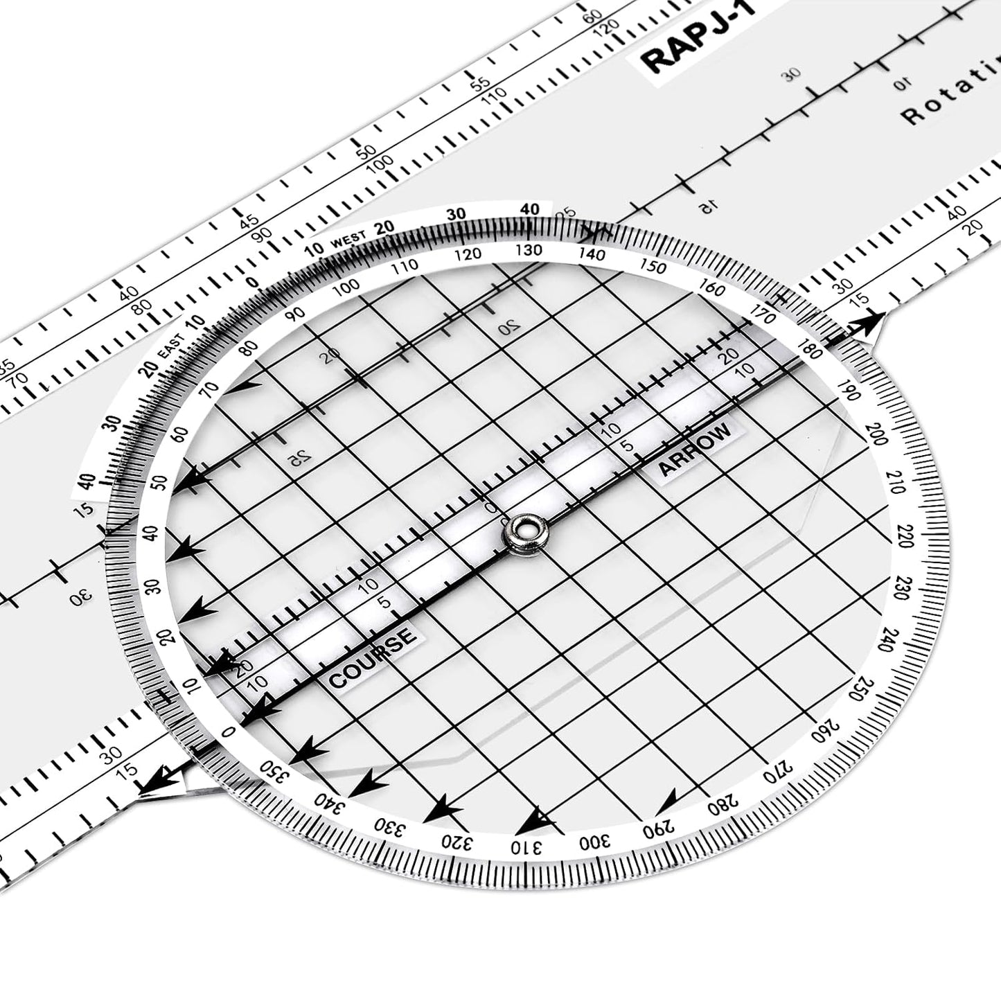 8-Function Aviation Plotter – Rotating Azimuth for Student Pilots & VFR Navigation