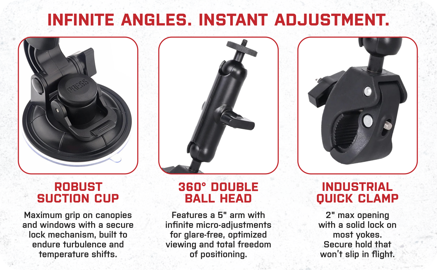 ProAviator Cockpit Yoke Mount and Suction Cup Set for iPads