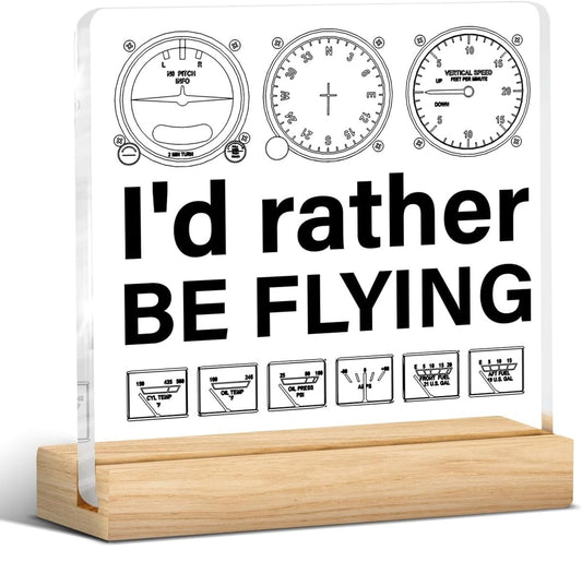 Funny Aviation Acrylic Plaque – Pilot Desk Sign & Office Decor – Unique Gifts for Pilots, Airplane Lovers, & Men’s Man Cave – Freestanding Shelf Decor