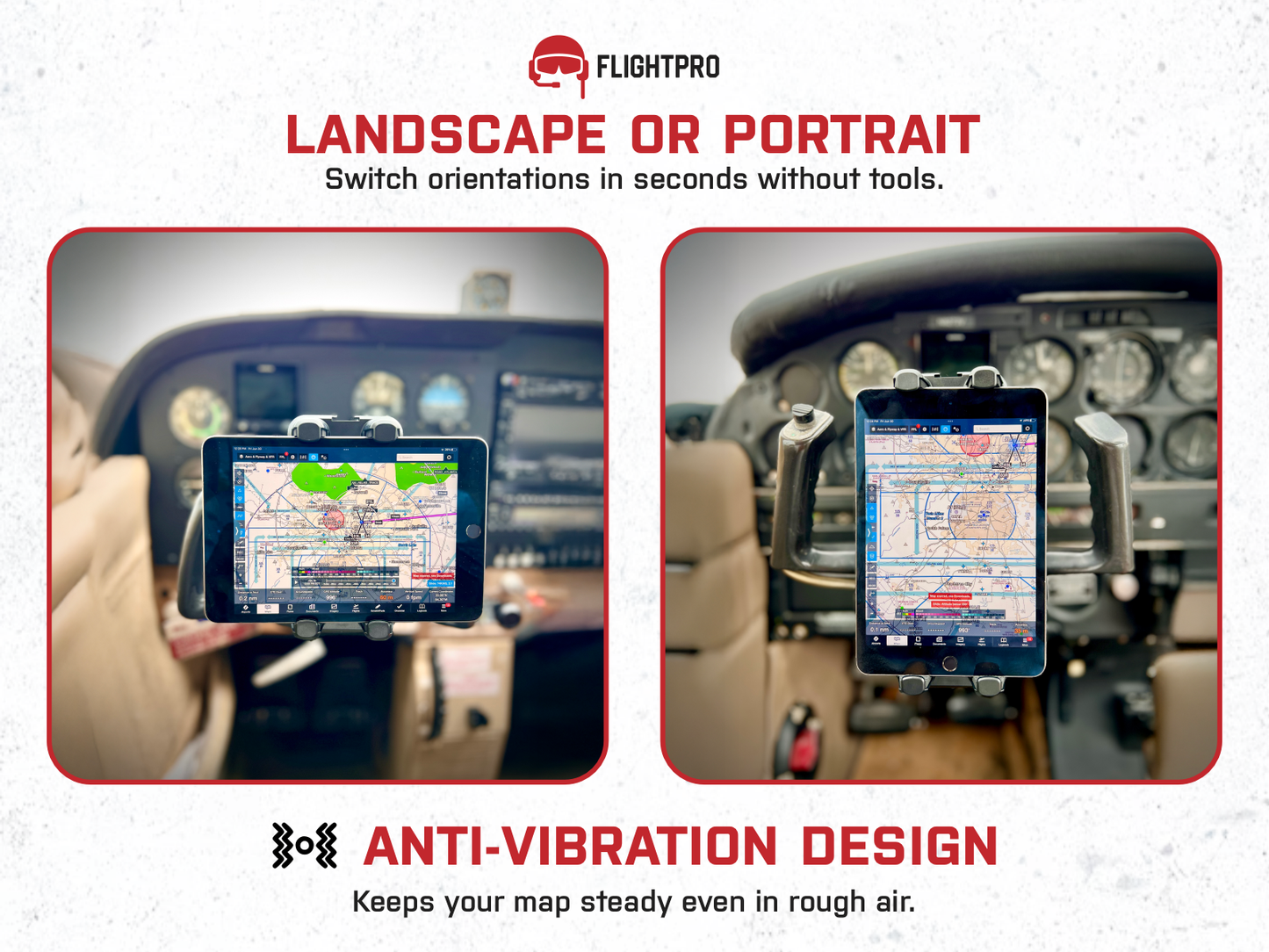 FlightPro ProAviator Yoke Mount for iPad Pro 12.9", iPad Mini & Phones