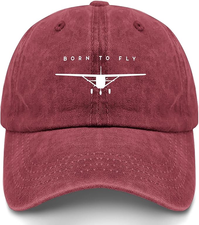 Born to Fly Single-Engine Airplane Hat – Unisex Aviation Cap