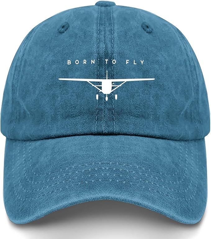 Born to Fly Single-Engine Airplane Hat – Unisex Aviation Cap