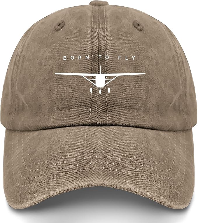 Born to Fly Single-Engine Airplane Hat – Unisex Aviation Cap