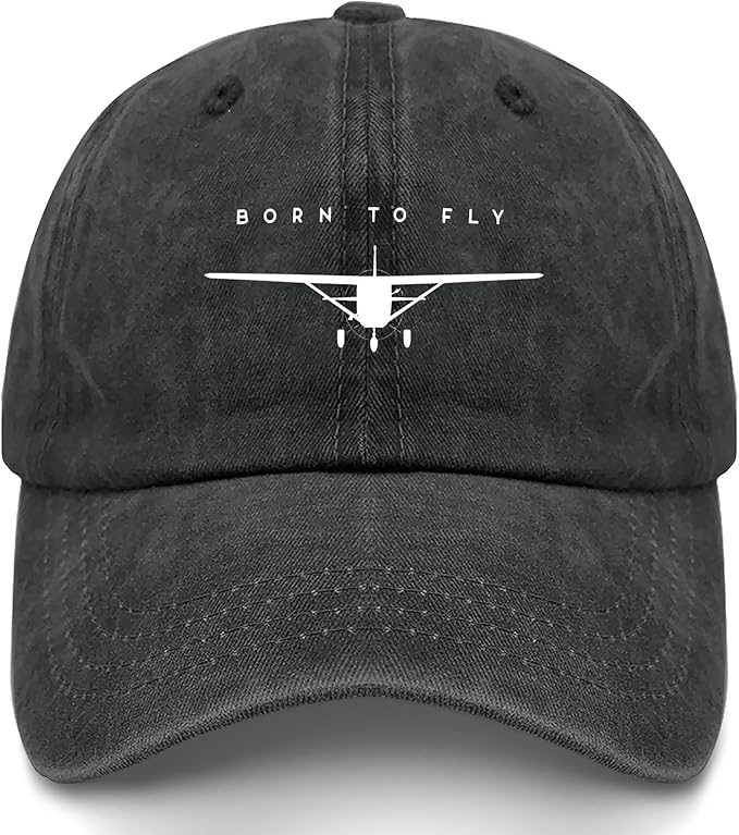 Born to Fly Single-Engine Airplane Hat – Unisex Aviation Cap