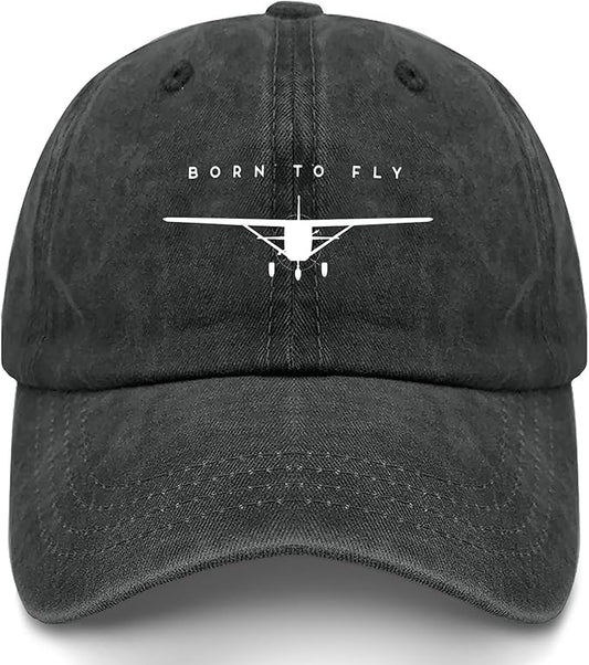 Born to Fly Single-Engine Airplane Hat – Unisex Aviation Cap