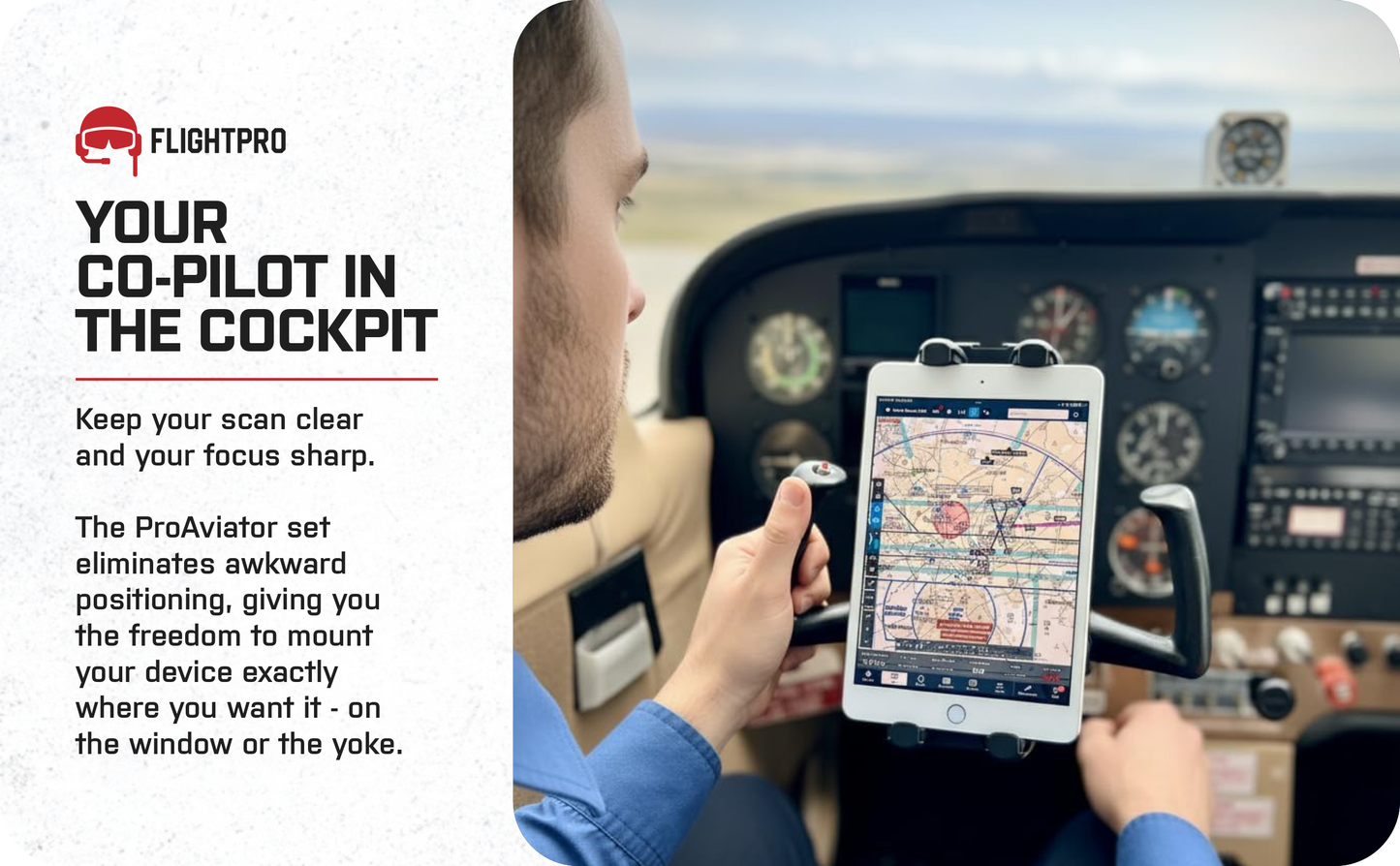 ProAviator Cockpit Yoke Mount and Suction Cup Set for iPads