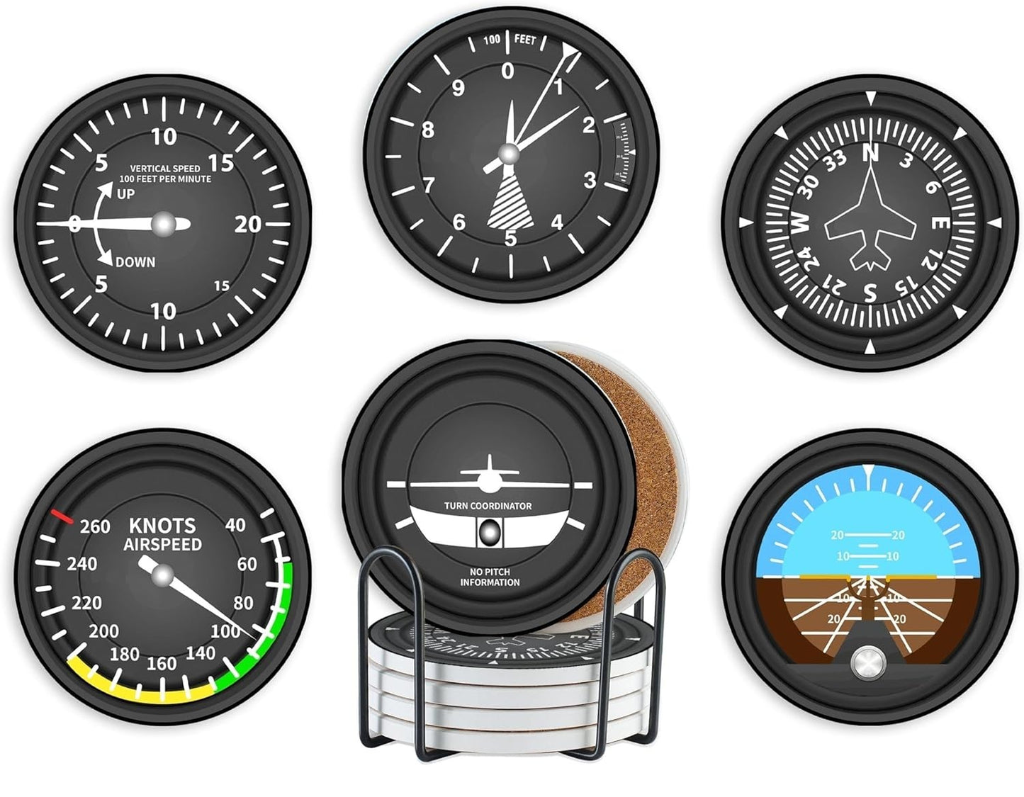 Premium Absorbent Ceramic Coasters (Set of 6) with Non-Slip Cork Backing – Includes Decorative Gift Box