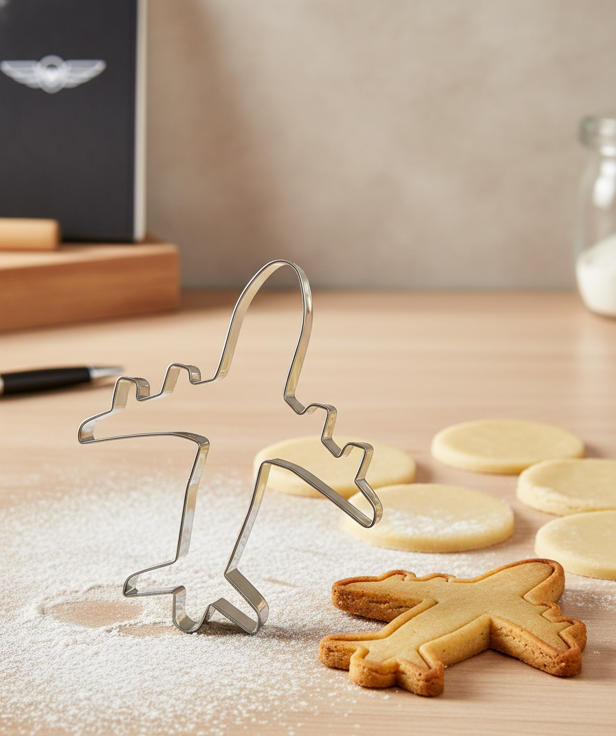 Premium Large Airplane Cookie Cutter (5.2") – Heavy-Duty Stainless Steel Aviation Mold for Cookies, Sandwiches, and Pilot Themed Parties