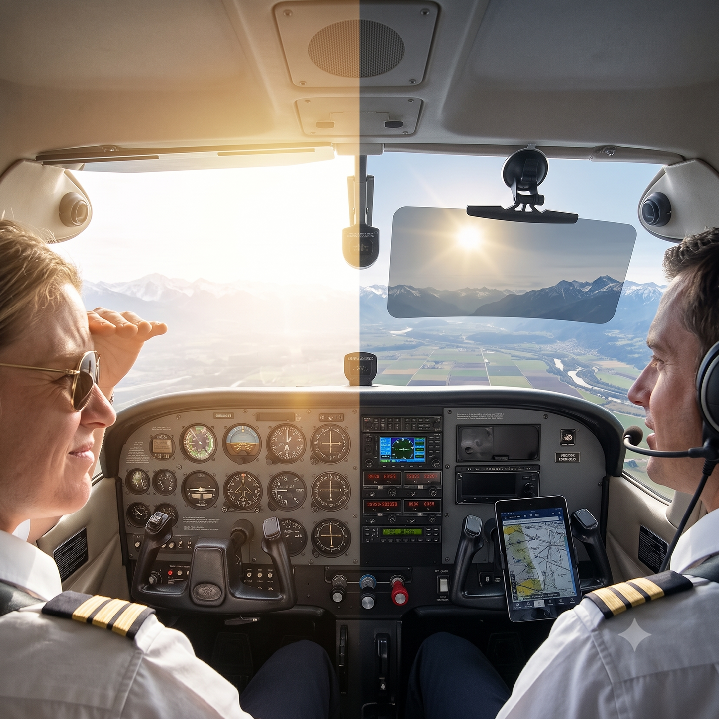 FlightPro Cockpit Sun Visor for Airplane Windshields | Cessna, Piper, GA Aircraft Sunshade