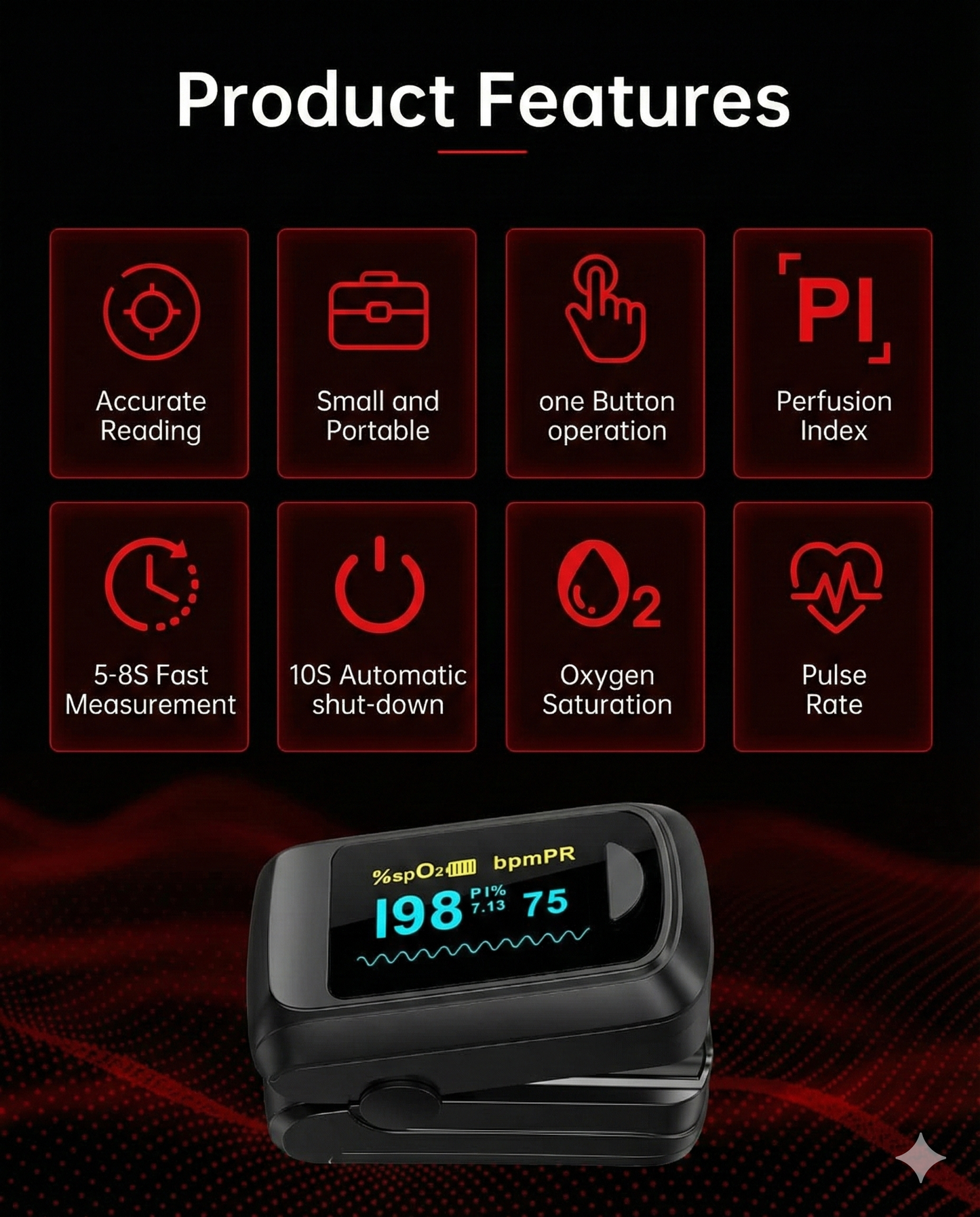 Precision Fingertip Pulse Oximeter with OLED Display