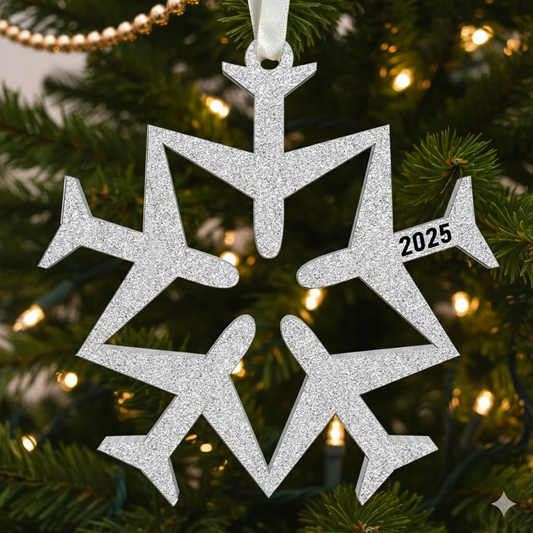 2025 Airplane Christmas Ornament – Acrylic Aviation Decor for Tree – Unique Pilot, Flight Attendant, & Travel Lover Gifts – Stocking Stuffer
