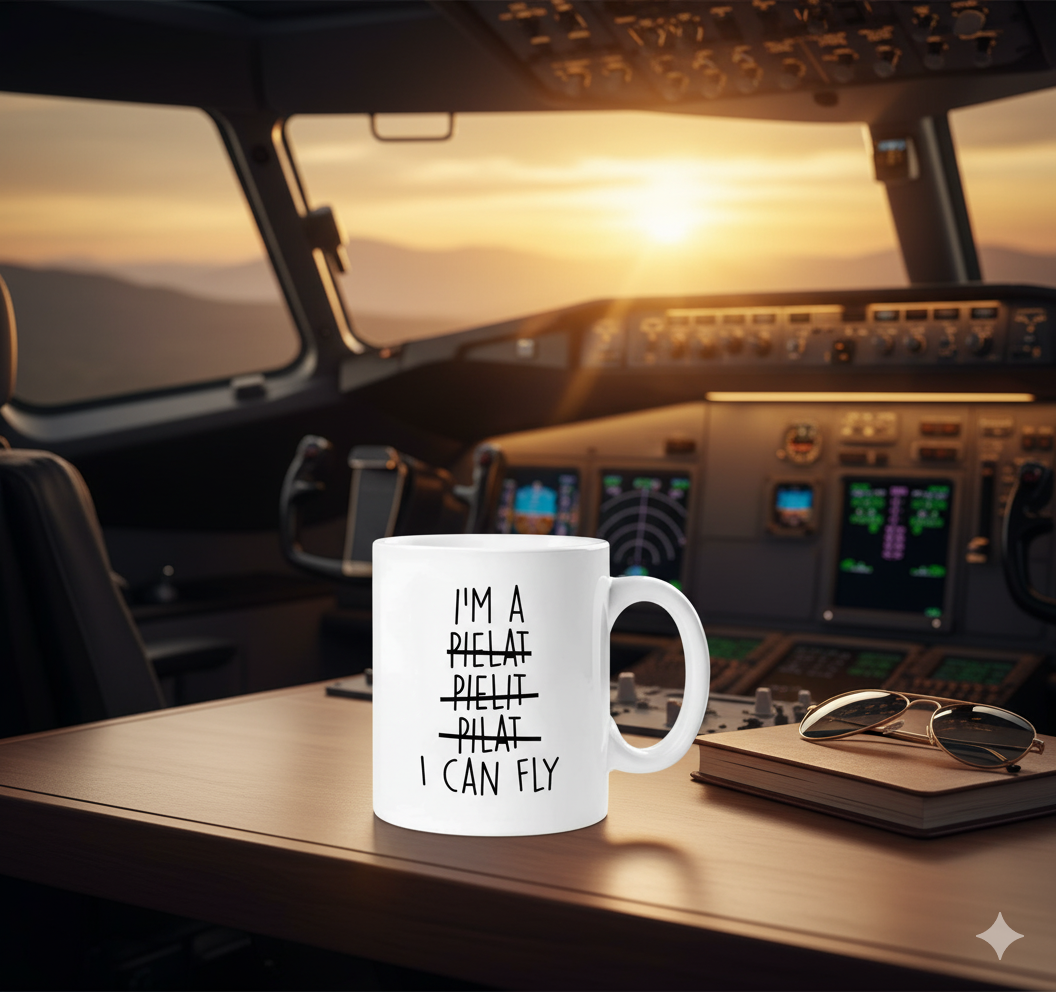 "I Can Fly" Funny Pilot Mug (11oz) – Ceramic Aviation Coffee Cup – Novelty Gift for Pilots, Student Pilots