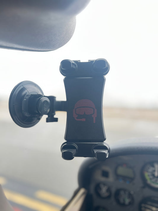 FlightPro ProAviator Suction Cup Mount - Curved Arm - Supports Multi Angle Display - for Pilots, General Aviation