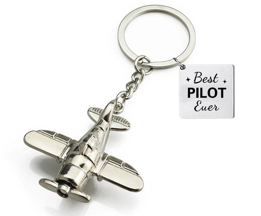 Aviation Themed Keychain "Best pilot ever" - Gift for pilots