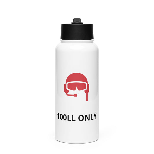 100LL Stainless steel water bottle with a straw lid