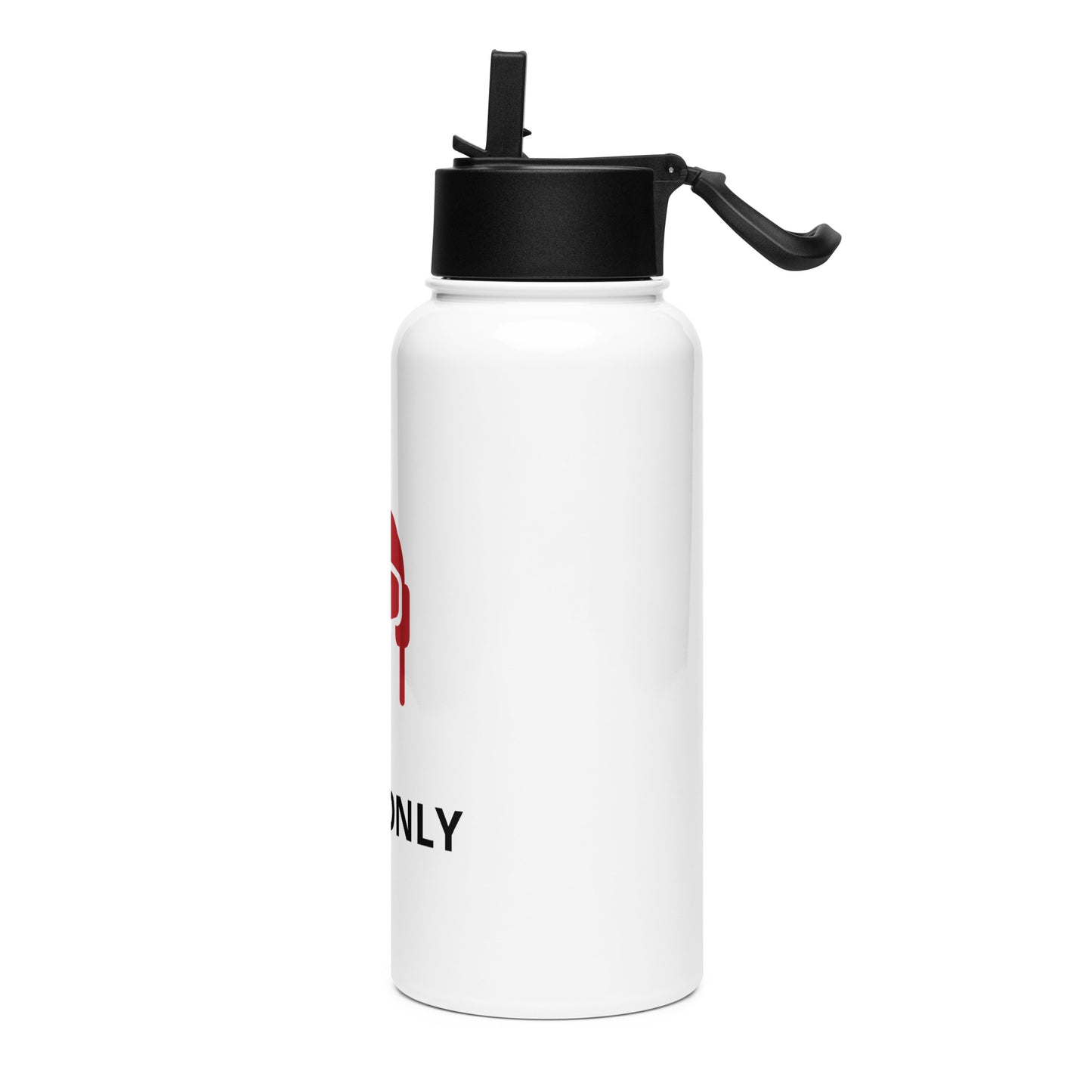 100LL Stainless steel water bottle with a straw lid