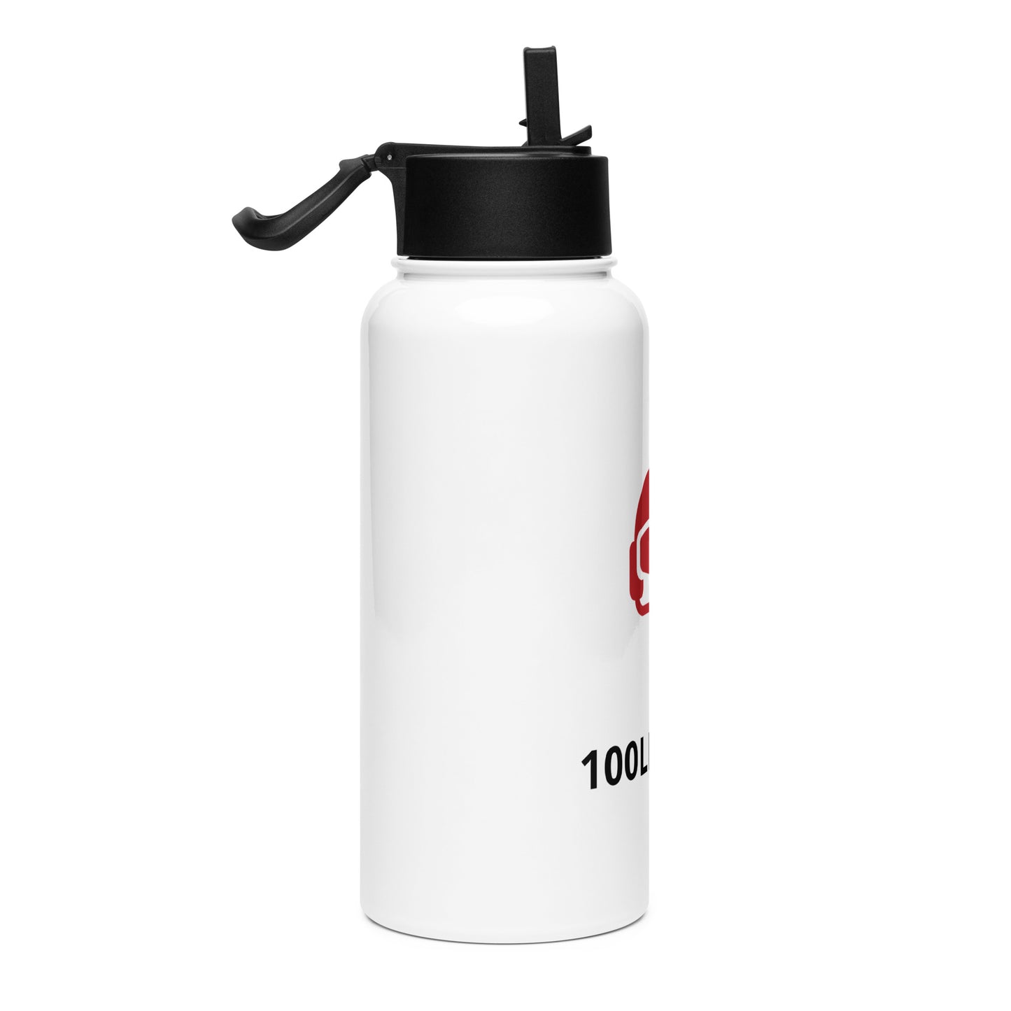 100LL Stainless steel water bottle with a straw lid